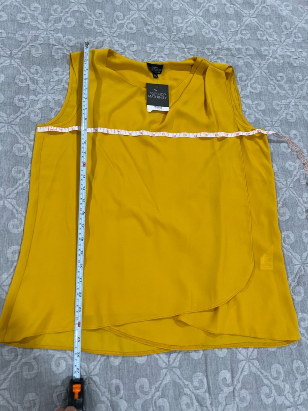 Topshop Yellow Sleeveless Wrap-Front Top - Picture 2 of 4